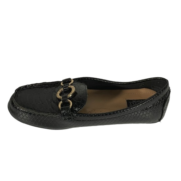 Jones New York Sundale Black Embossed Faux Leather Slip On Comfort Flats Sz 10 - Picture 4 of 10